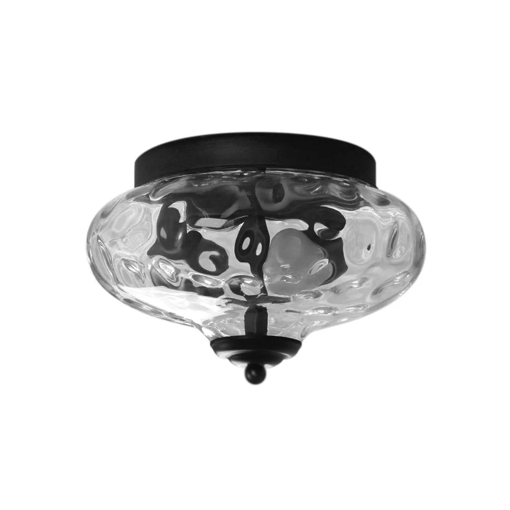2-light Industrial Glass Flush Mount Light - Image 4