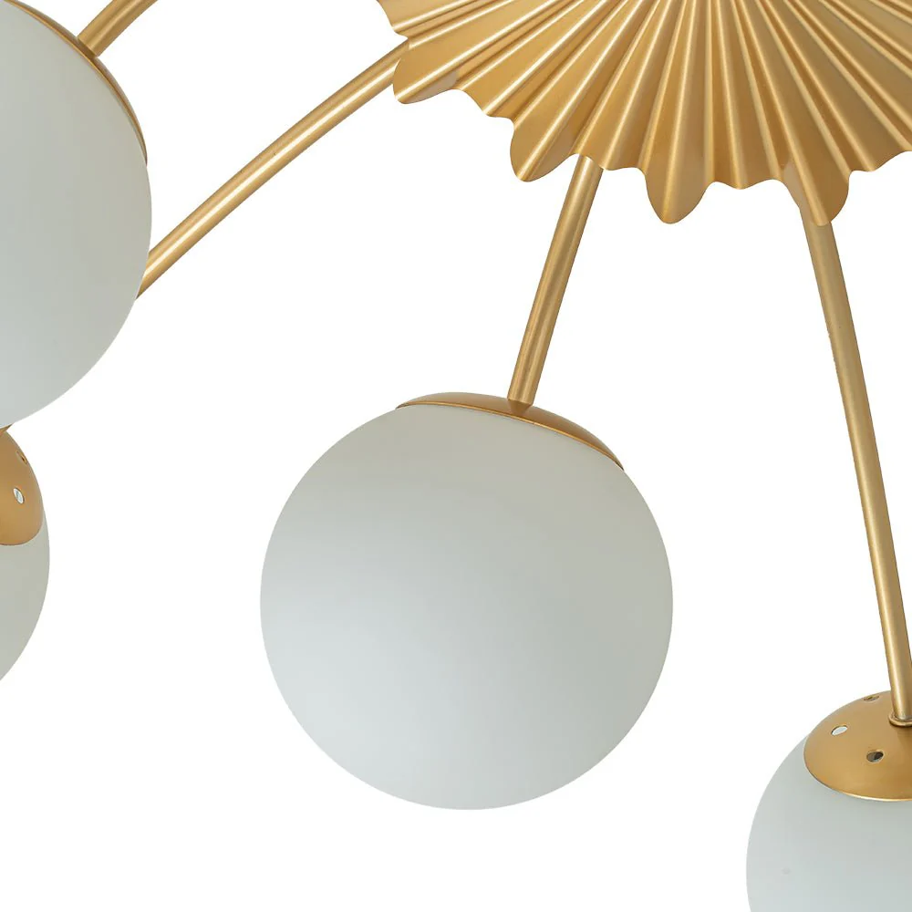Blossom 12-Light Opal Glass Bubble Semi Flush Chandelier - Image 25