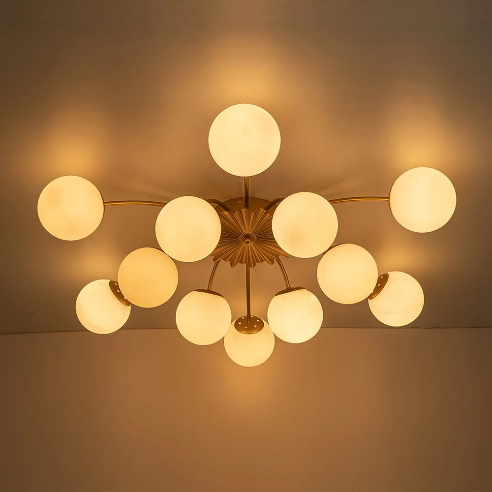 Blossom 12-Light Opal Glass Bubble Semi Flush Chandelier - Image 27