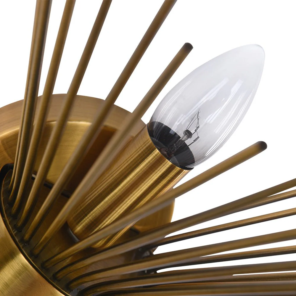 Mid Century 2-Light Sunburst Wall Sconce - Image 10