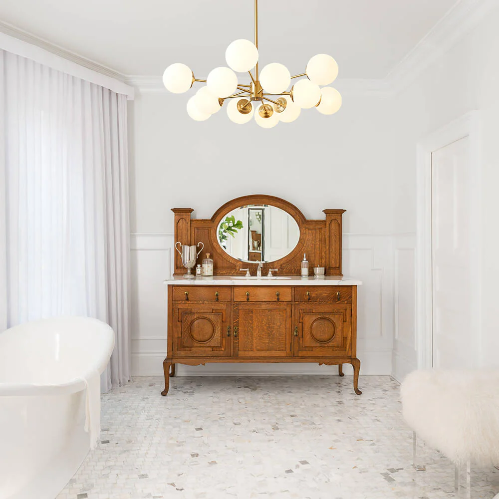 Opal Glass Globe Sputnik Chandelier - Image 6