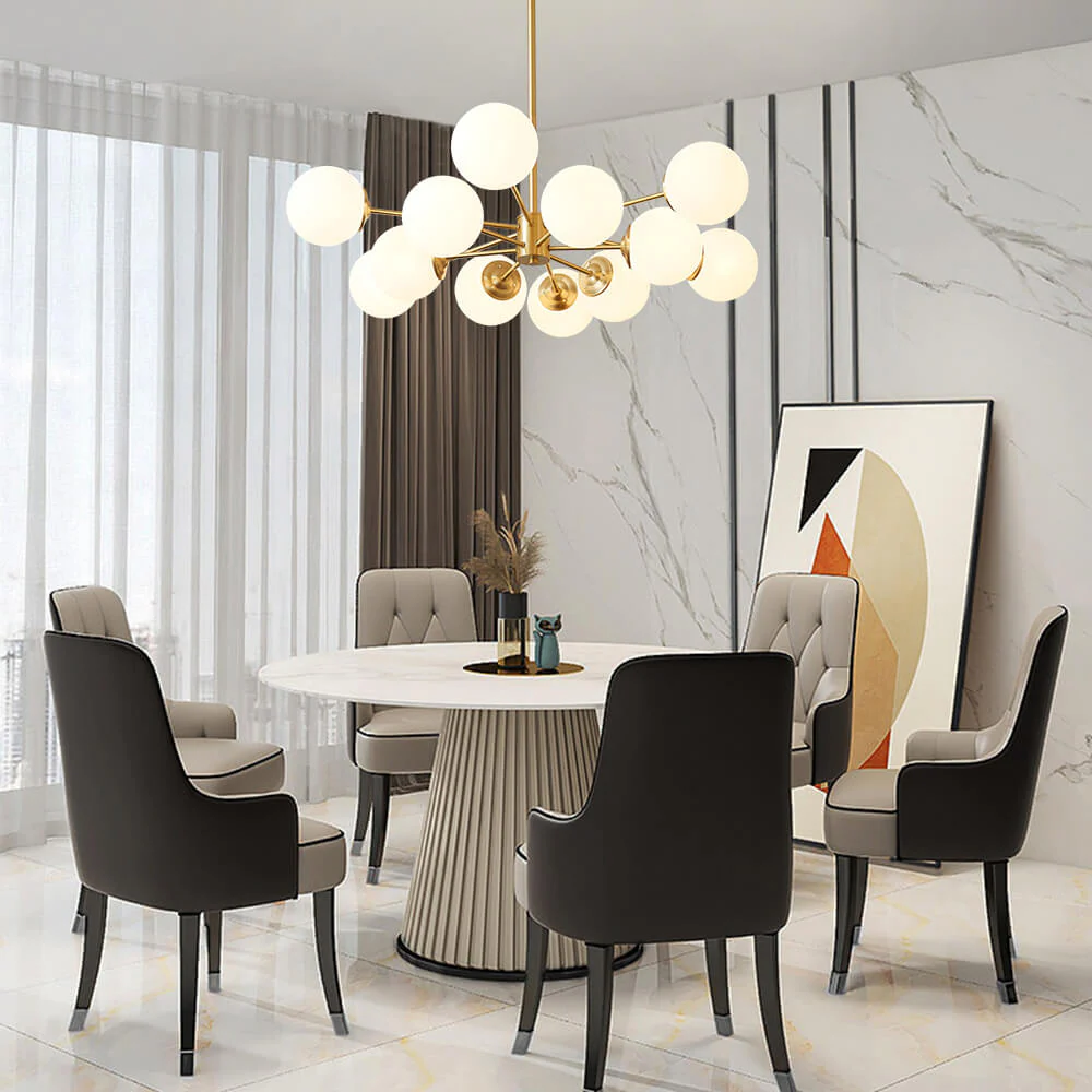 Opal Glass Globe Sputnik Chandelier - Image 7