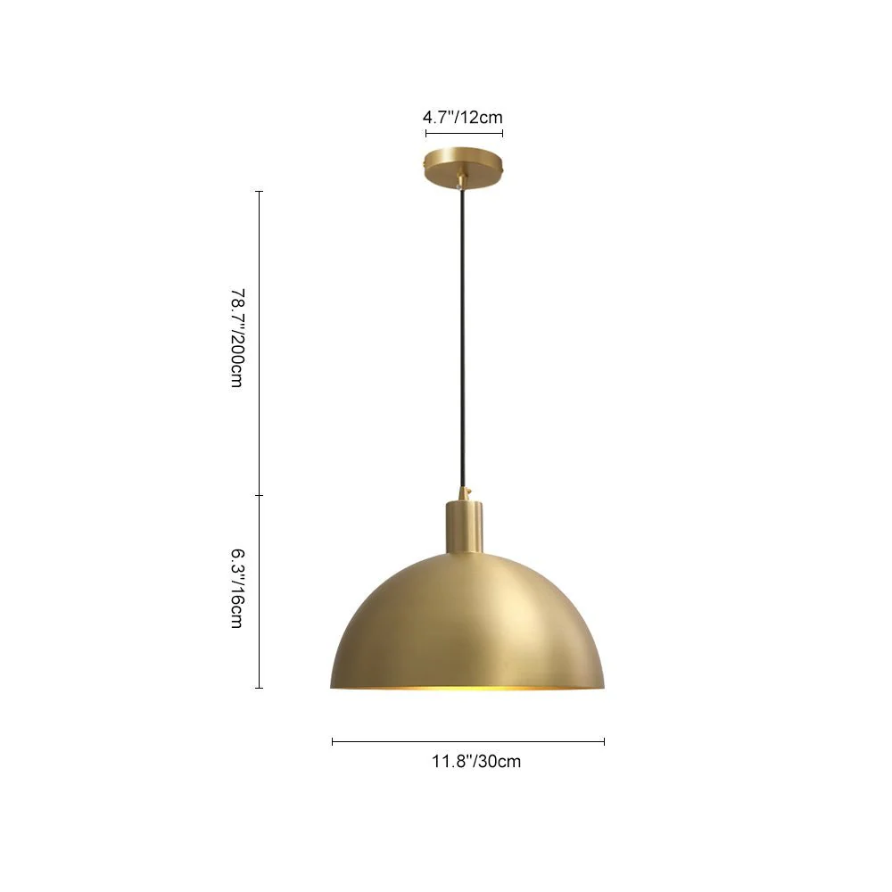 (OpenBox) Modern Brass Single Dome Pendant Light - Image 10