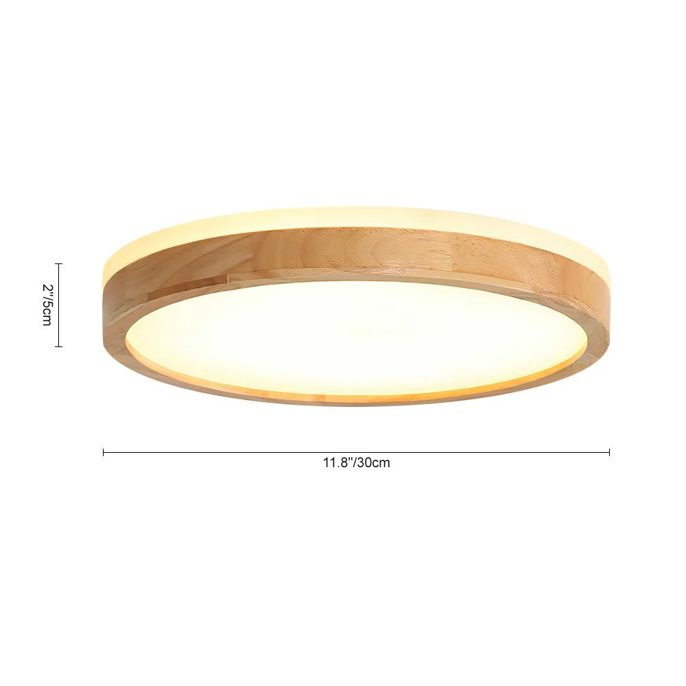 Round LED Wood Flush Mount Light - Image 10