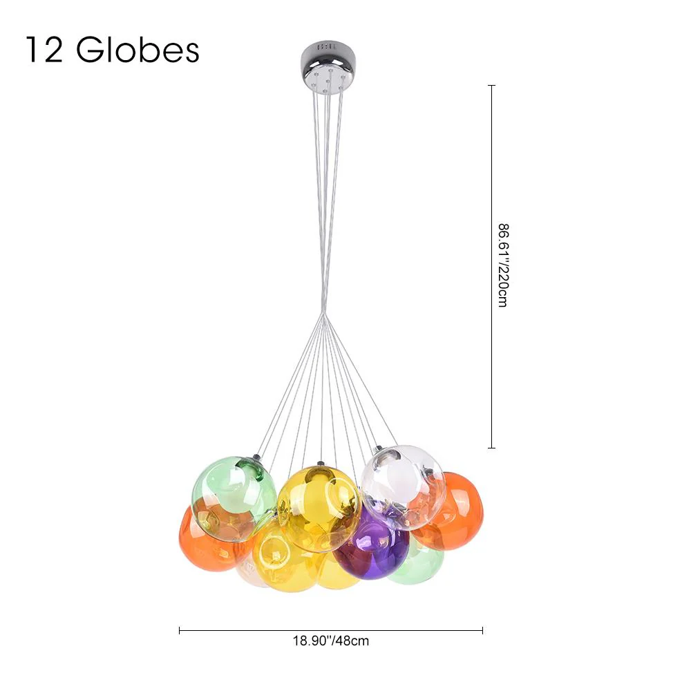 Unique Multi-Color Globe Cluster Chandelier - Image 16