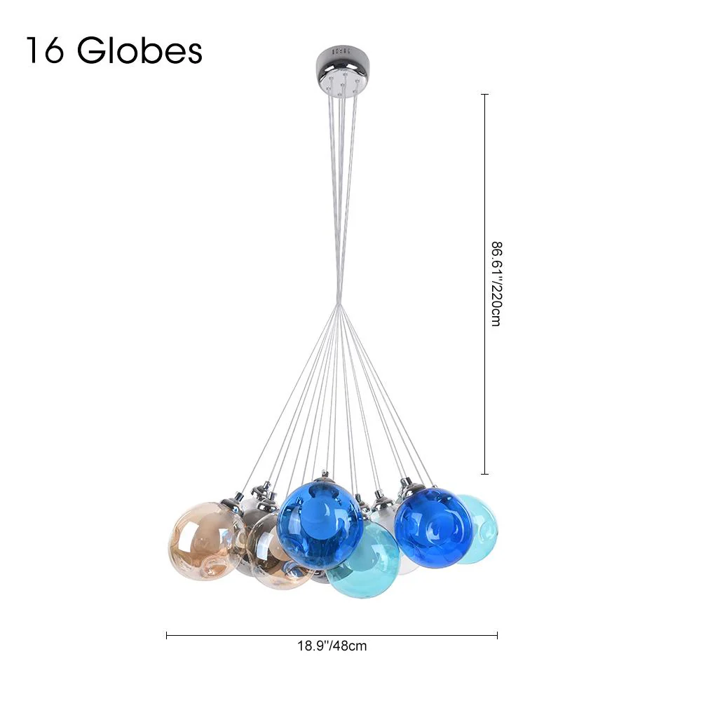Unique Multi-Color Globe Cluster Chandelier - Image 19