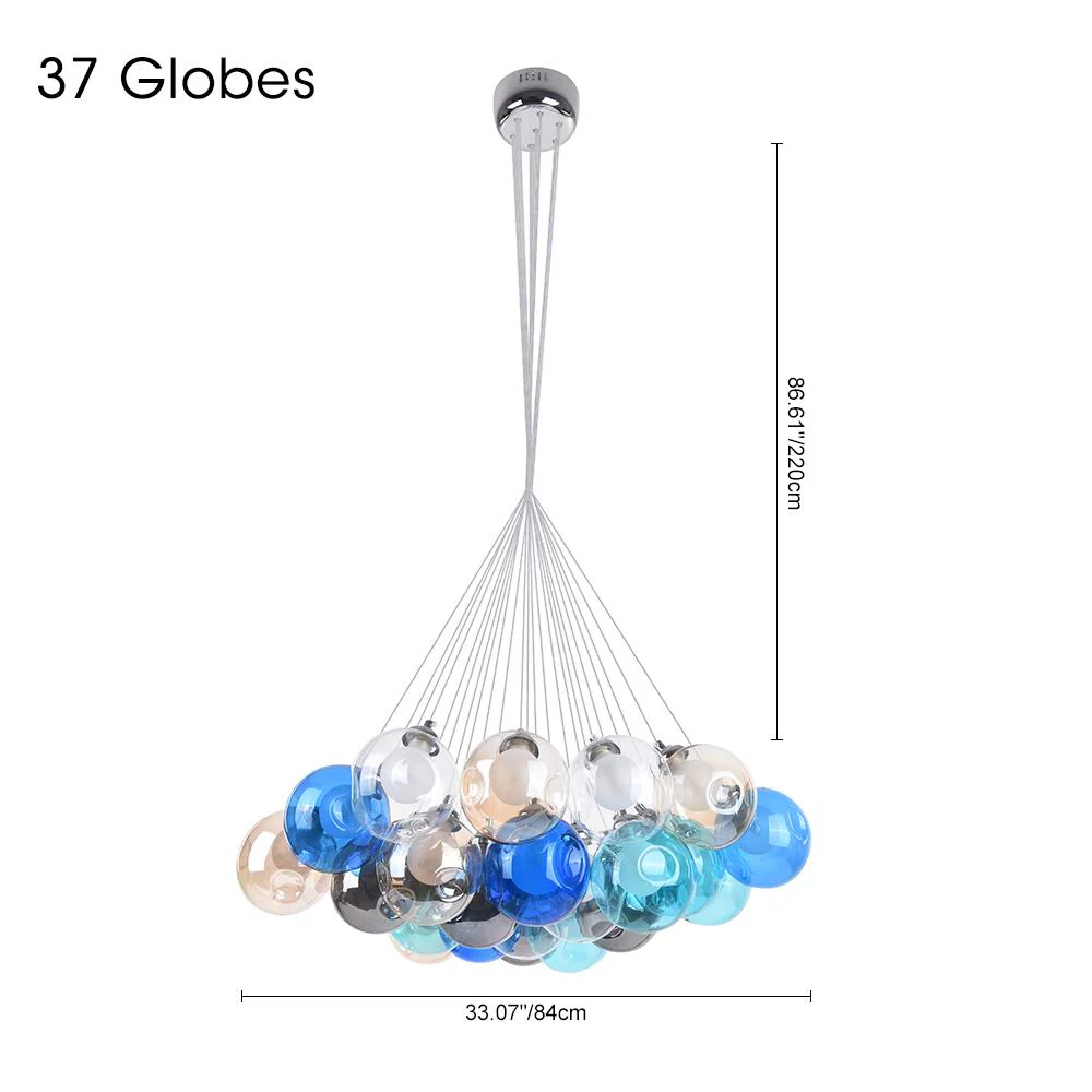 Unique Multi-Color Globe Cluster Chandelier - Image 25
