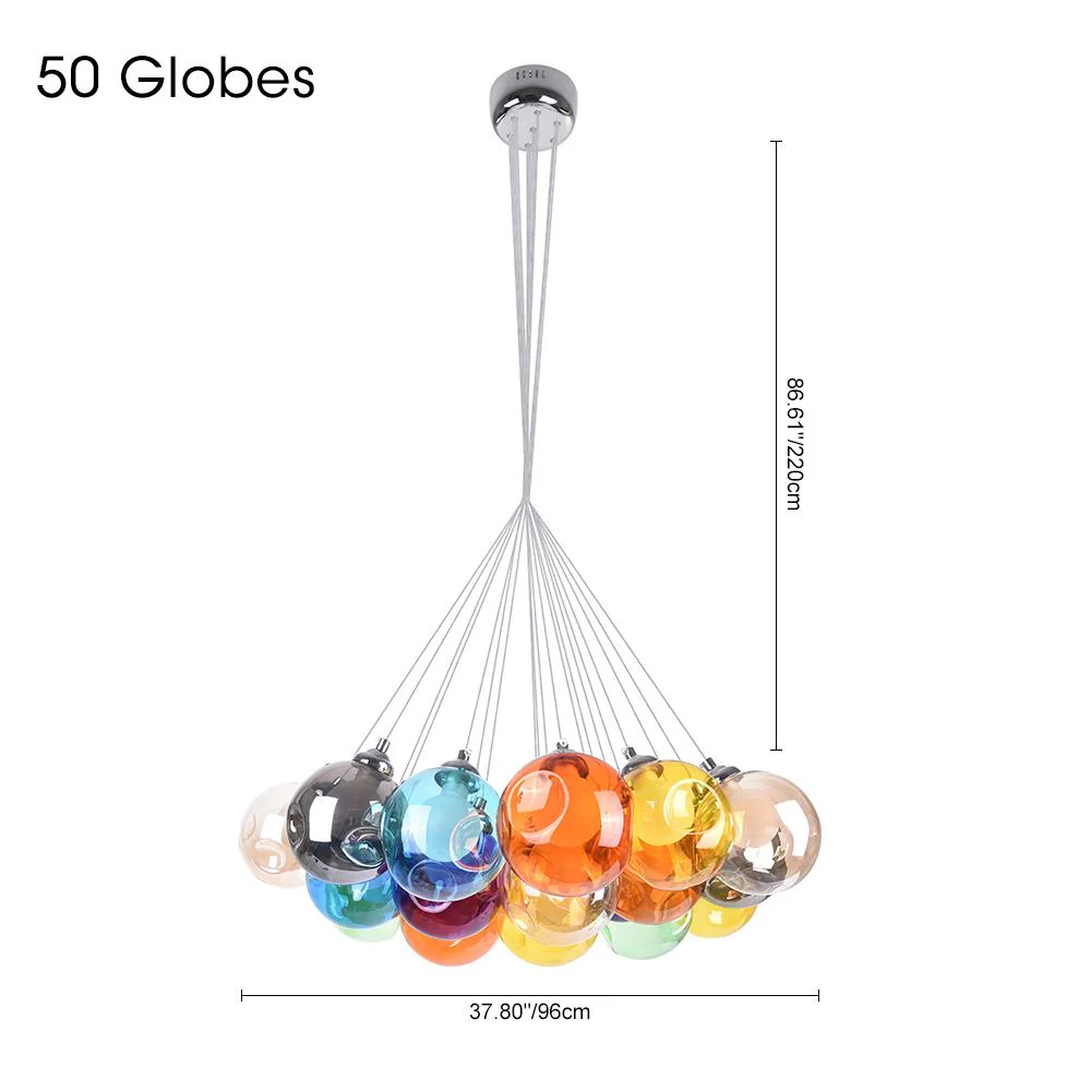 Unique Multi-Color Globe Cluster Chandelier - Image 26